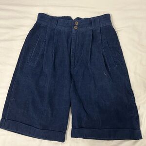 Vintage 90’s High Waisted Corduroy Shorts Navy Womens 9 by Pasta